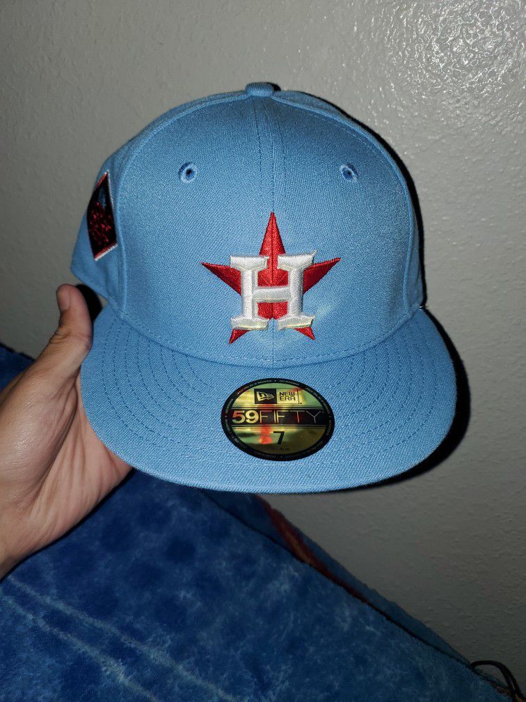 *HAT CLUB EXCLUSIVE* H Astros Hat Baby Blue and Pink Brim