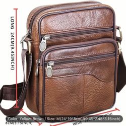 Genuine Leather Crossbody Bag- Unisex- New- L- $30