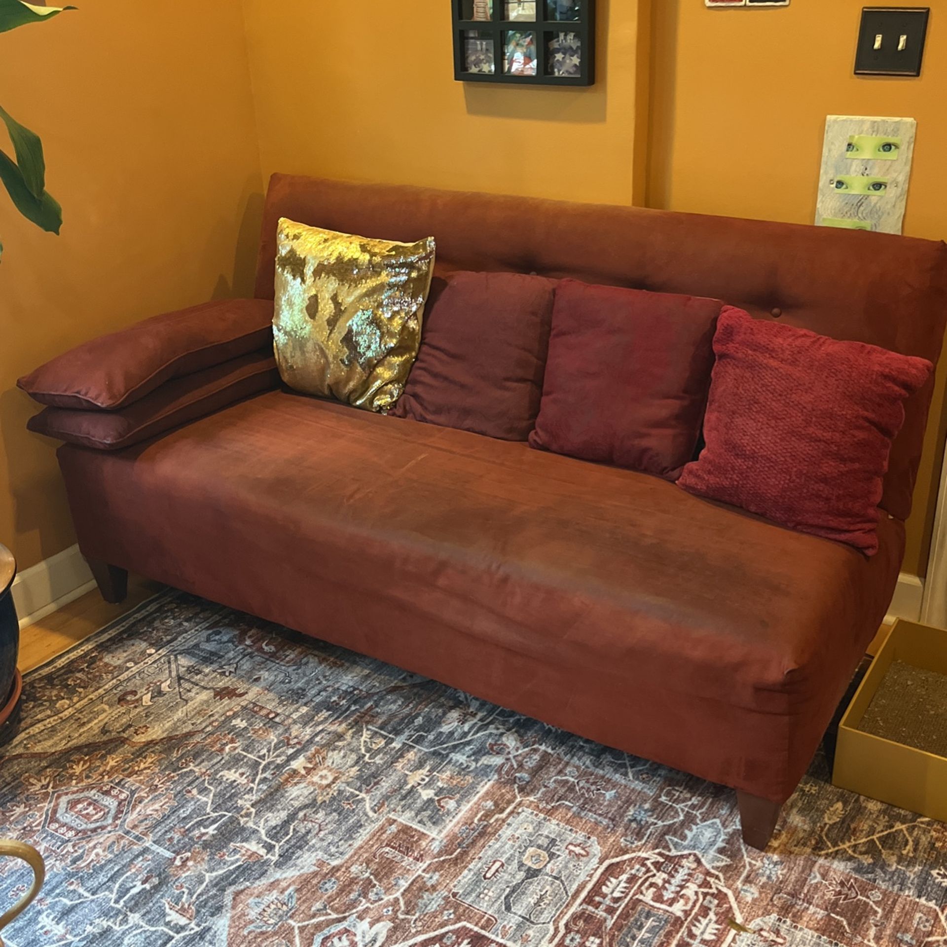 Red Suede Couch
