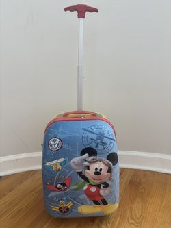 Micky Mouse Rolling Backpack 15”tall, 12”long, 8”wide 