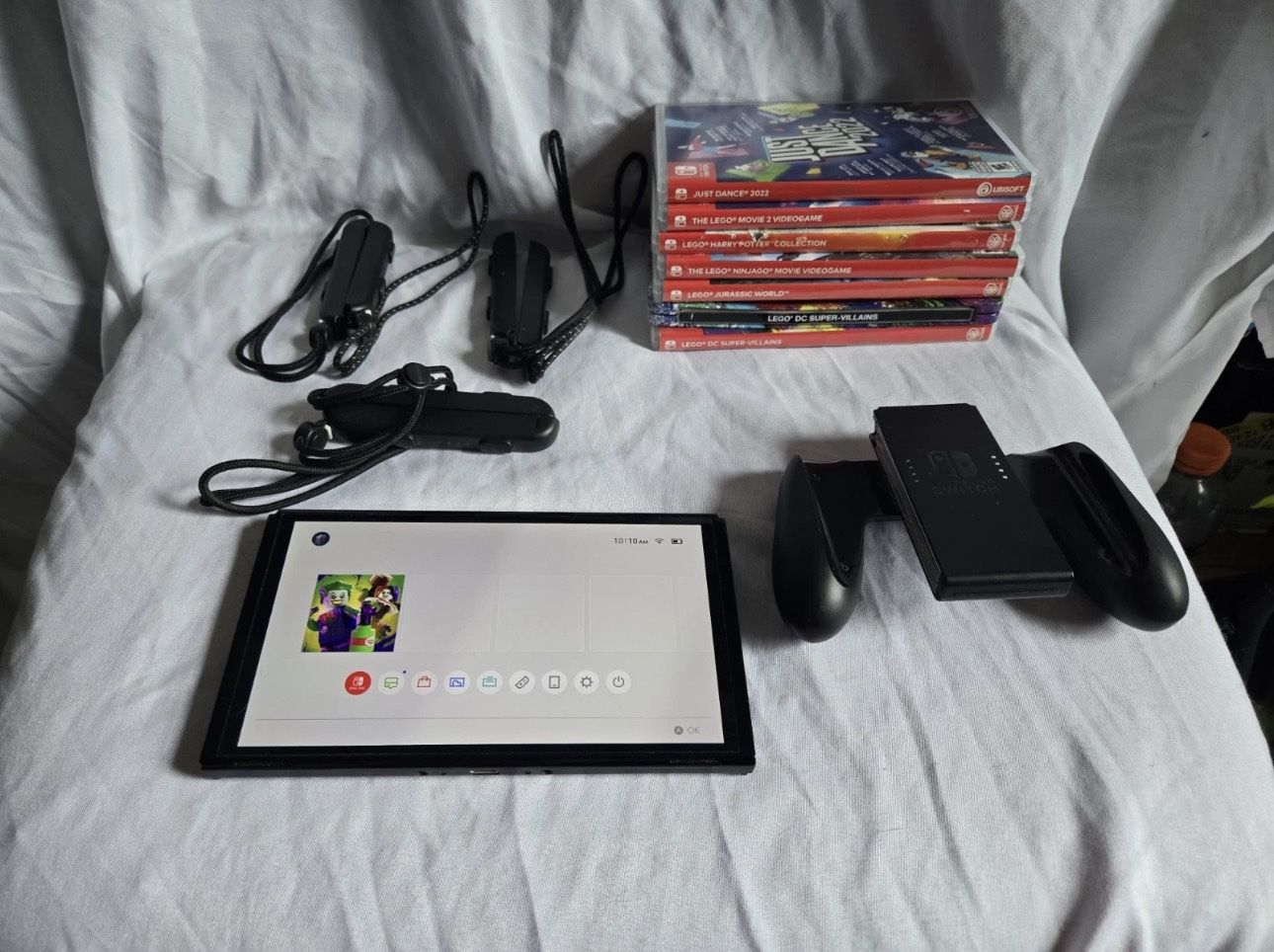 Nintendo Switch OLED Video Game Console Only HEG-001 With Games No Joy Cons