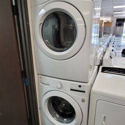 LG Front Loading Washer And Stackable Gas Dryer Set 