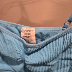 Blue crop tight spaghetti strap