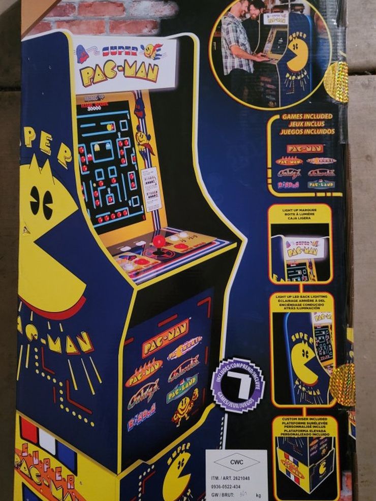 Exclusive SUPER PAC-MAN Cabinet With Riser.