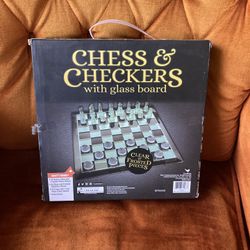 Cardinal Games Chess & Checkers Set with glass board (read The Description)