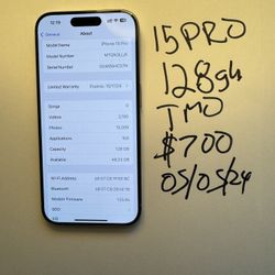 iPhone 15 Pro White 128gb T-mobile