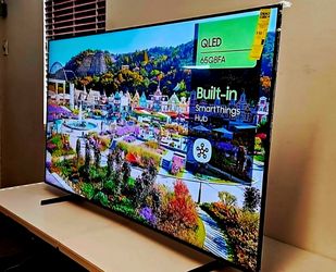 New 65 Inch QLED Samsung Q8F Smart TV 4K UHD with 120 Hz refresh rate. Brand new 2025 model. 