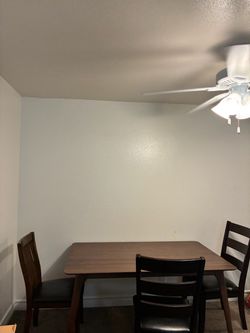 Mid century walnut Wood Dining Table with 3 Chairs