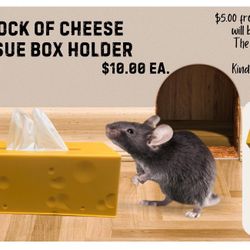 Block Of Cheese Tissue Box Holder
