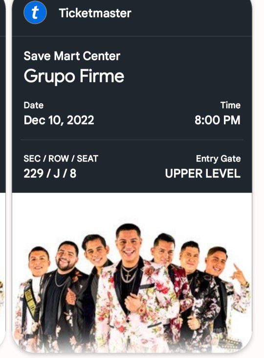 (2) Grupo Firme Tickets -$ 280 For The Pair!!