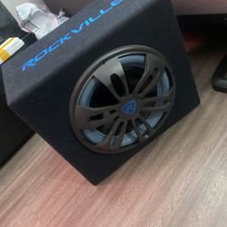 Rockville RVB12.1A 500W Active 12 Inch Car Subwoofer with Enclosure, Built-in Class AB Amplifier, Adjustable Crossover, Deep Bass, for Car Audio