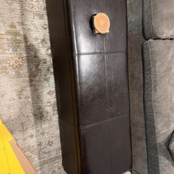 Black Faux Leather Ottoman