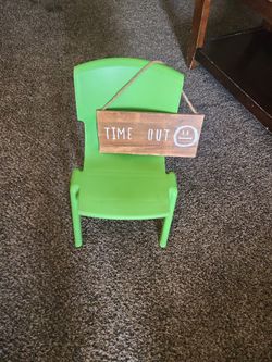Time Out Sign And Chair