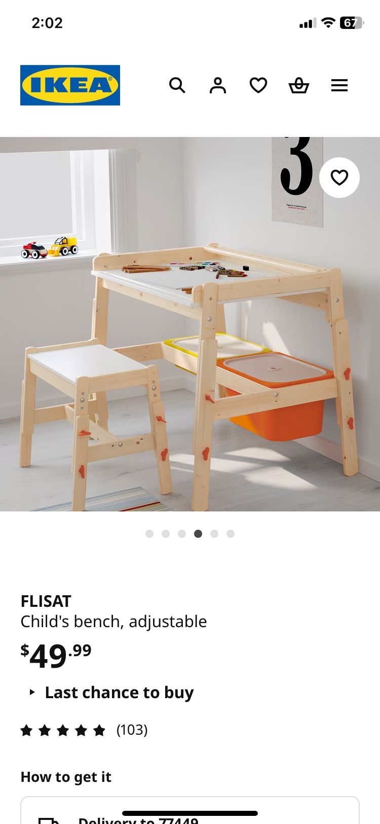 IKEA Adjustable Height Desk,stool, Cubby/toy Box