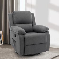 Korser Swivel Rocker Small Recliner Chair for Small Spaces for Living Room,Nursery,Grey