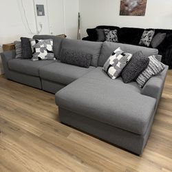 New Large Gray Sectional Couch Sofa