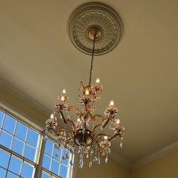 Elegant Crystal Chandelier – French / Victorian Style – Solid Brass – 12 Lights