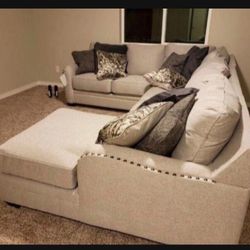 Modular Linen L Shaped Modern Sectional With Chaise☀️ Sofa/ Couch/ Living Room Set 🌸 Brand New 💯 Fastest Delivery 🚚 