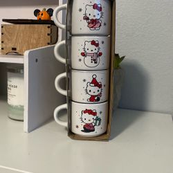 Hello Kitty Stacked Ceramic Mugs Set Of 4  3 Oz