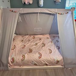 Twin Size White TENT Bed With Tent