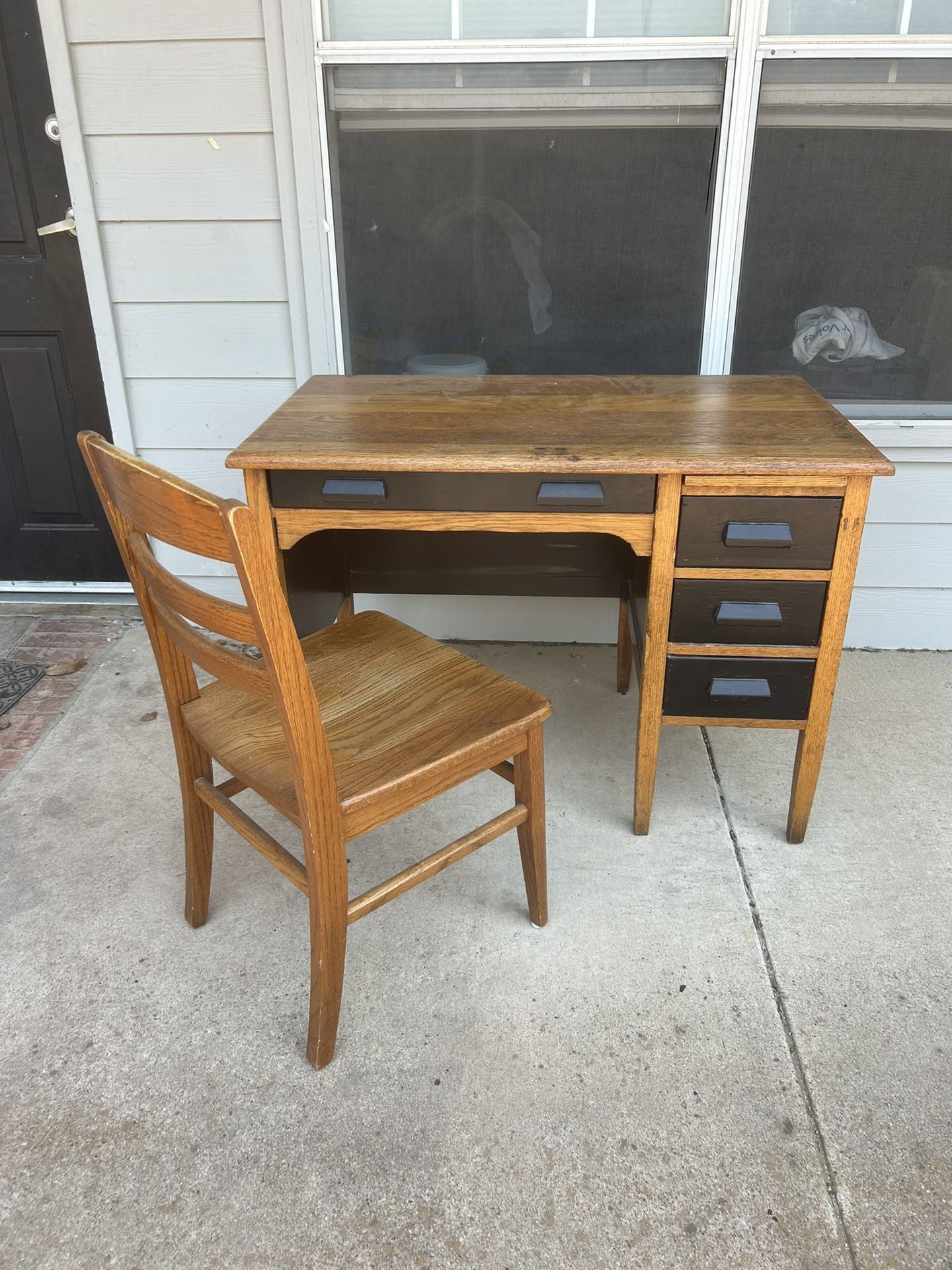 Wooden Desk And Chair
