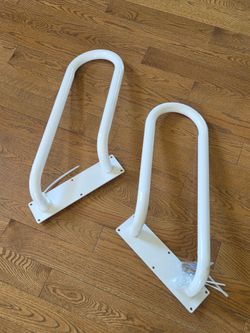 1-3 Steps Wall-mounted Handrail U-shape Safety Handle Grab Bars Right Side & Left Side White