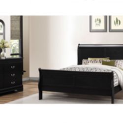 Modern Queen Size Black Complete Bedroom Set