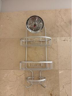 Shower Caddy Over Shower Head Organizer – Metal Bathroom Storage Rack