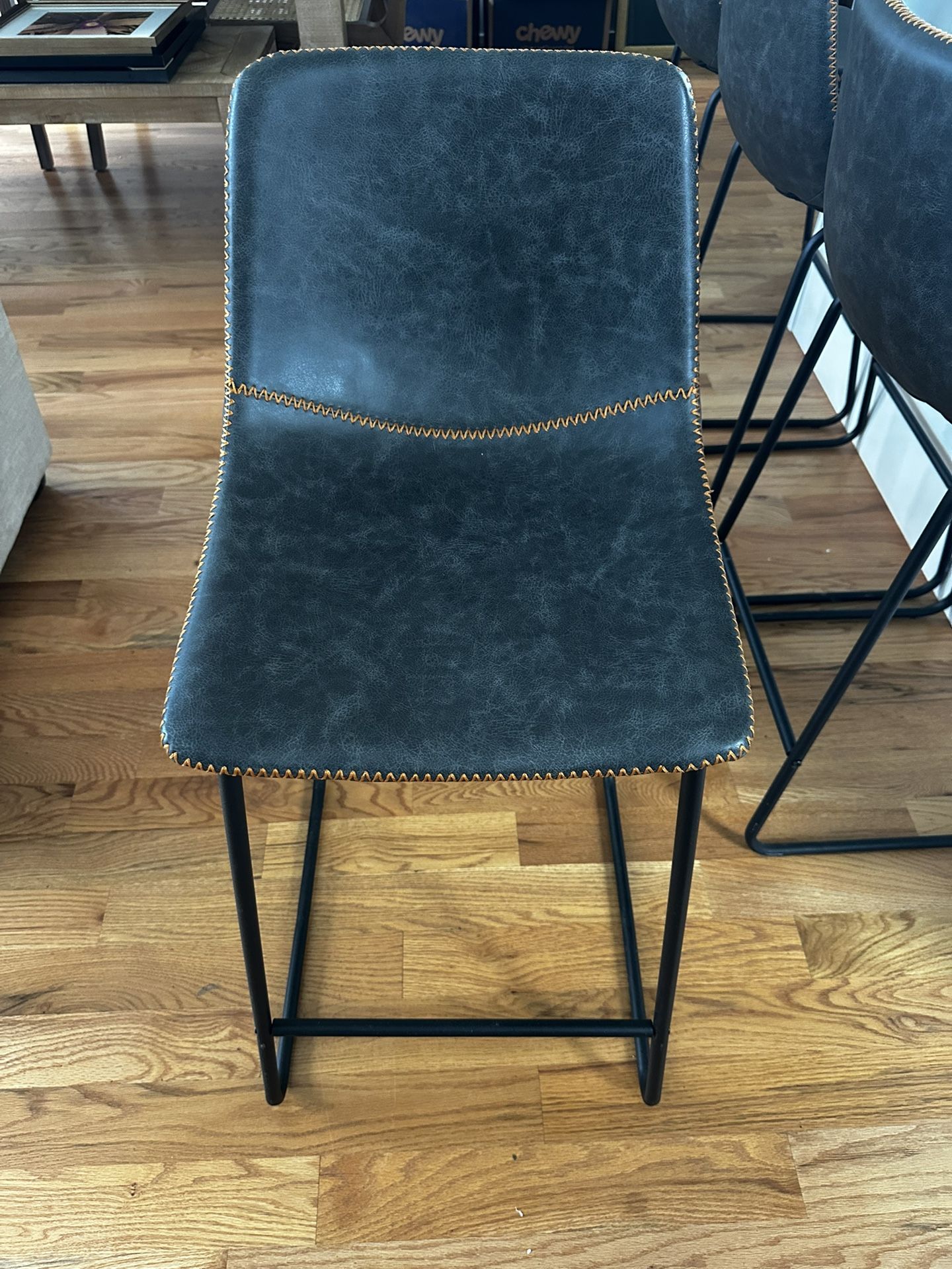 Chavis Upholstered Counter Stool with Metal Frame