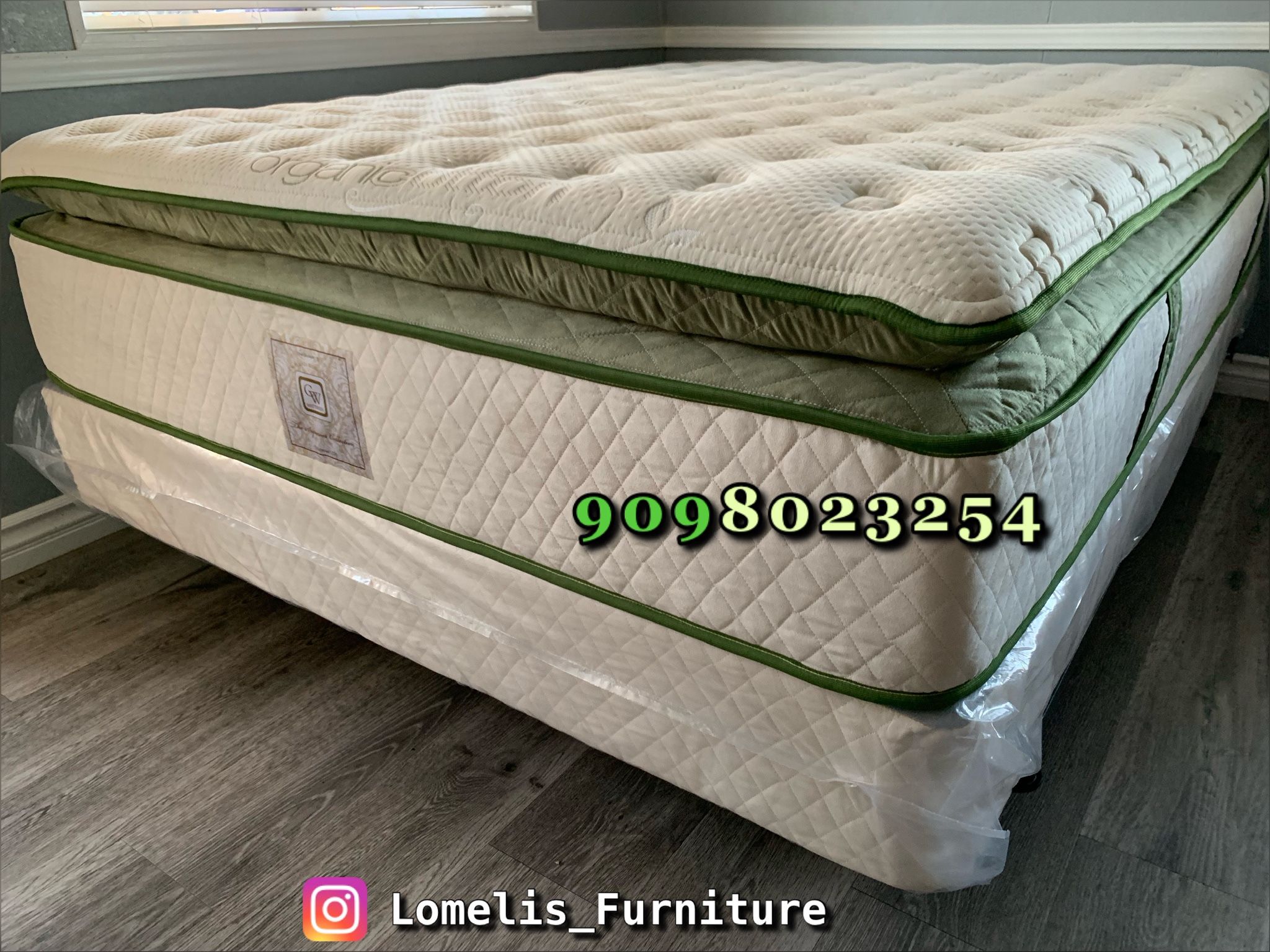 14in Cal King Elite Organic Superior Hybrid Gel Memory Foam Pillow Top Mattress and Boxspring,All Products : American Fashion Style Bags On Sale