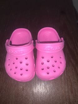 Pink baby crocks
