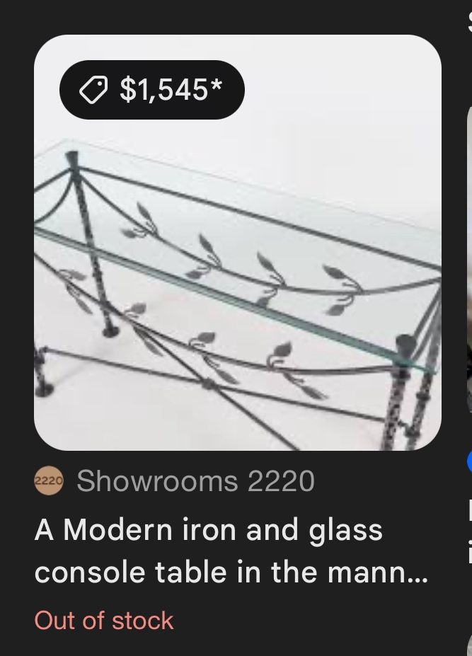 Glass And Iron Table