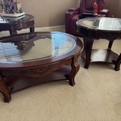 Coffee Table & 2 End Tables