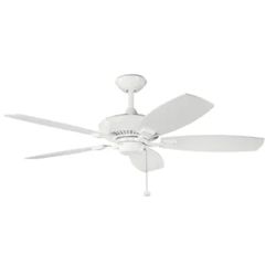 Kichler Canfield 52-in White with White Blades Ceiling Fan Light Kit Compatible and Pull Chain Included 5 -Blade