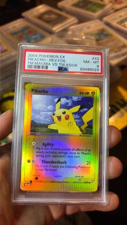 PSA 8 Pikachu Reverse Foil 2004 Pokemon EX Team magma vs team aqua