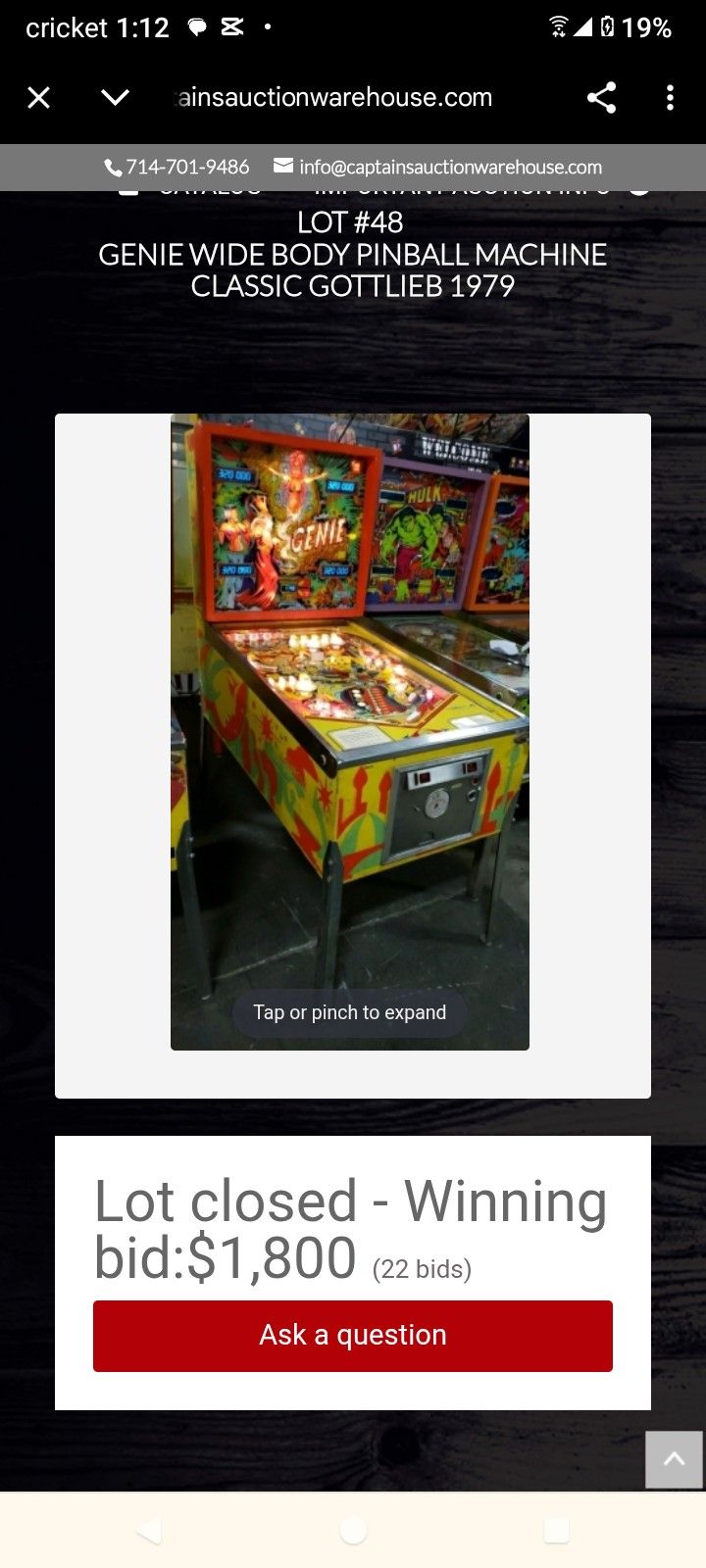 Pin Ball machine Arcade Vintage