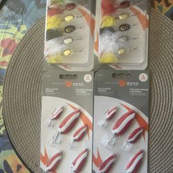 (Lot of 4)South Bend Spinner Assortments Red & White Spoons Fishing Lure Packs 