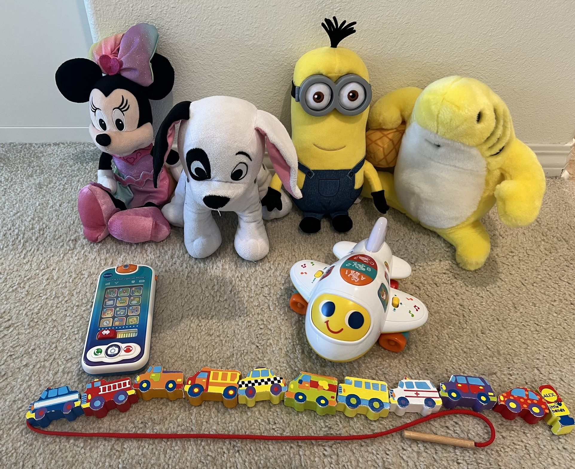 Vtech Phone, Plush Toys And Airplane Toy Bundle