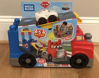 NEW Mega Blocks Build & Race Rig, 16 pieces total