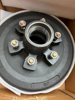 2PCS 6 on 5.5" Trailer Brake Drum Kit for 5200 lbs-6000 lbs Axles, Replacement 12" Brake Hub Drum Assembly for Rvs, Trailer, and Semi Truck