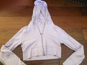 Justice light lavender crop jacket size 14