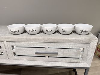 SET OF 5 Ceramic Word Bowls – $28 OBO