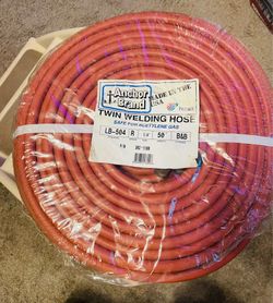 50’ Brand New Anchor Brand Twin Welding Hose 1/4” size, B&B fittings