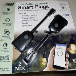 Feit Outdoor Smart Wi-Fi Plug 2-Pack – Dual Outlet Smart Plug – Works w/ Alexa 