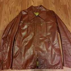 Bates Vintage Leather Jacket, Size 42