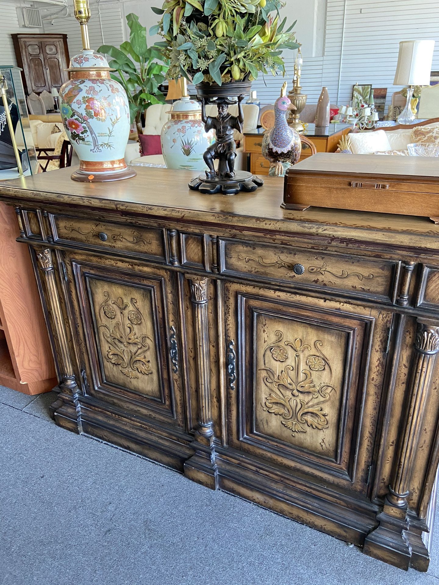 Hand painted credenza