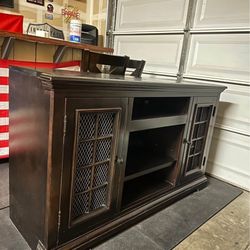 TV Stand Willenburg - Dark brown With Fireplace/Audio opt