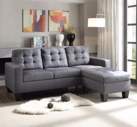 New grey microfiber sofa sectional