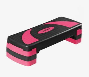 30" Adjustable Workout Aerobic Step Platform W/4 Risers 4"6"g" Pink Non-Slip Surface,