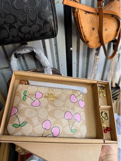 Coach cherry wallet/ pouch